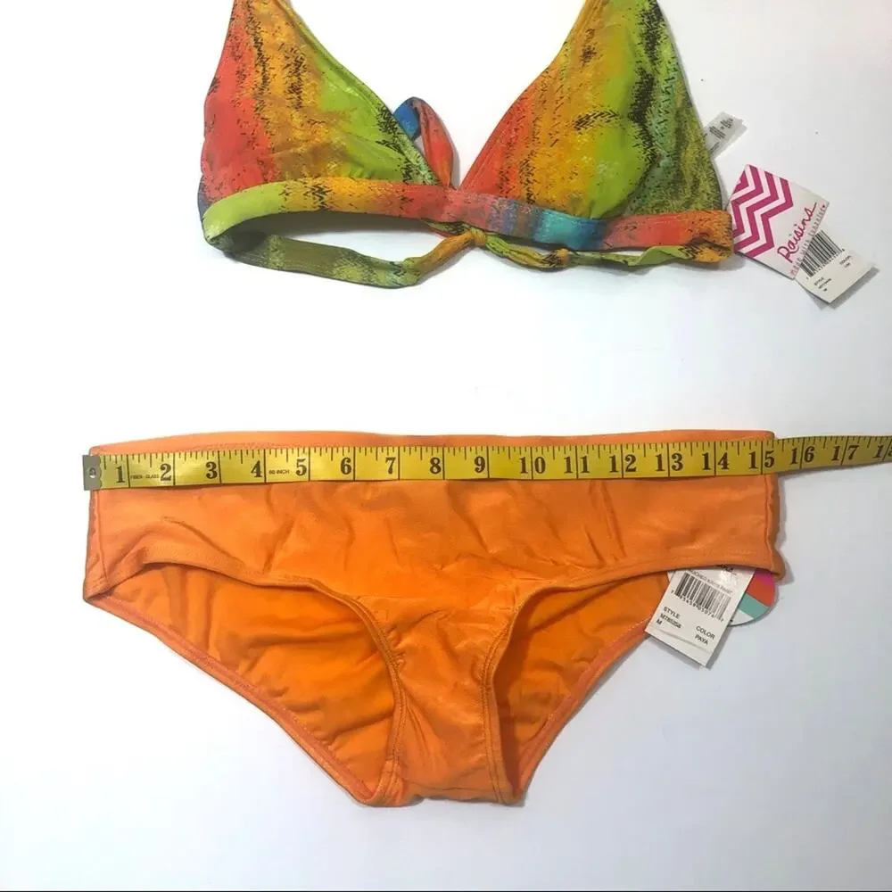 Raisins Orange Lime 2 piece bikini swimsuit Medium